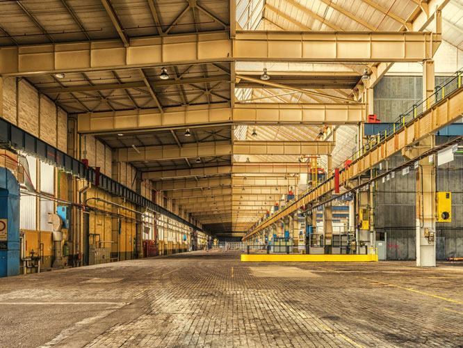 Industrial building inside warehouse